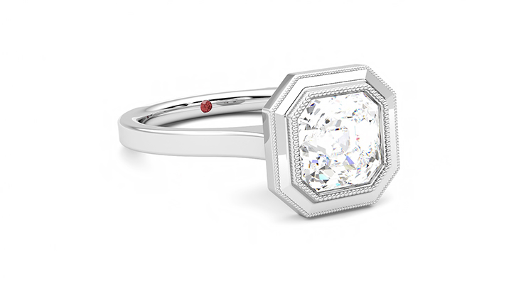 Taylor & Hart Arcadia Asscher Engagement Ring 360 degree image 4