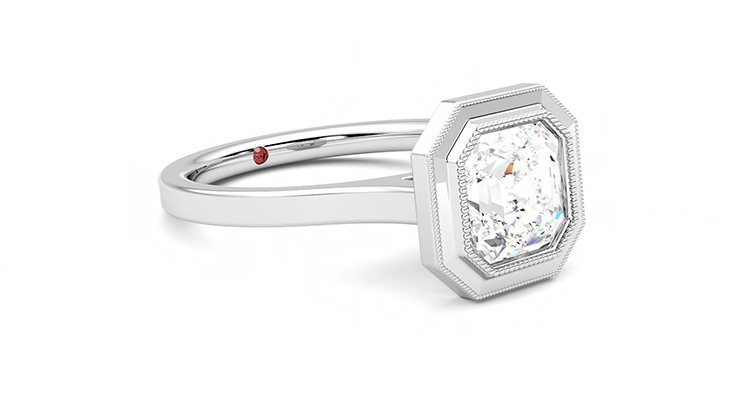 Taylor & Hart Arcadia Asscher Engagement Ring 360 degree image 5