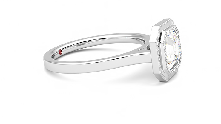Taylor & Hart Arcadia Asscher Engagement Ring 360 degree image 7