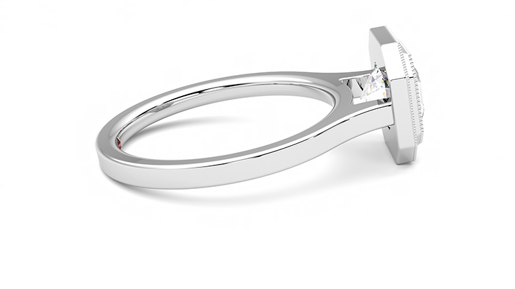 Taylor & Hart Arcadia Asscher Engagement Ring 360 degree image 9