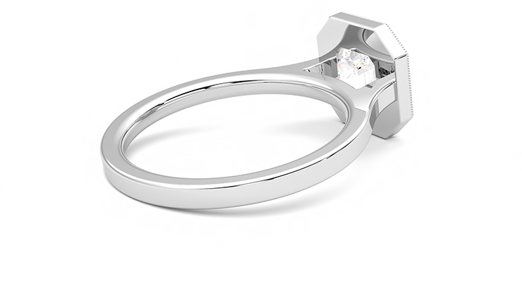 Taylor & Hart Arcadia Asscher Engagement Ring 360 degree image 11
