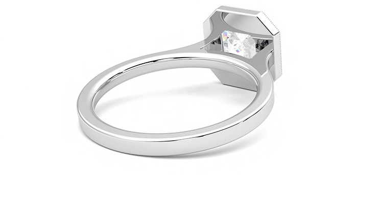 Taylor & Hart Arcadia Asscher Engagement Ring 360 degree image 12