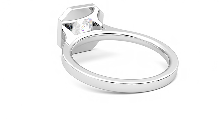 Taylor & Hart Arcadia Asscher Engagement Ring 360 degree image 16