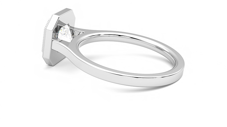Taylor & Hart Arcadia Asscher Engagement Ring 360 degree image 18
