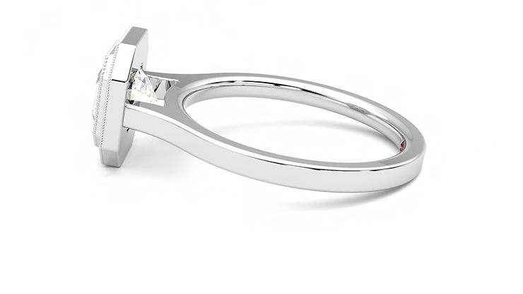 Taylor & Hart Arcadia Asscher Engagement Ring 360 degree image 19