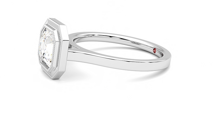 Taylor & Hart Arcadia Asscher Engagement Ring 360 degree image 21