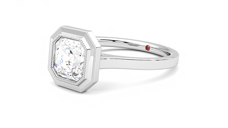 Taylor & Hart Arcadia Asscher Engagement Ring 360 degree image 23