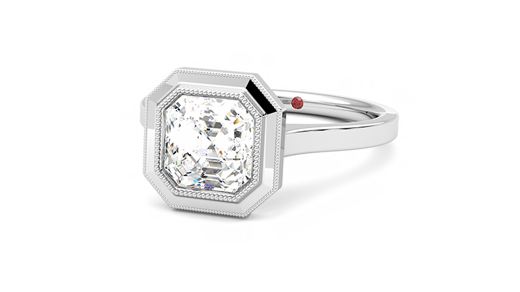 Taylor & Hart Arcadia Asscher Engagement Ring 360 degree image 25