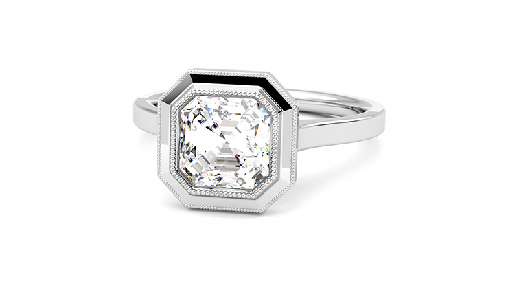 Taylor & Hart Arcadia Asscher Engagement Ring 360 degree image 26