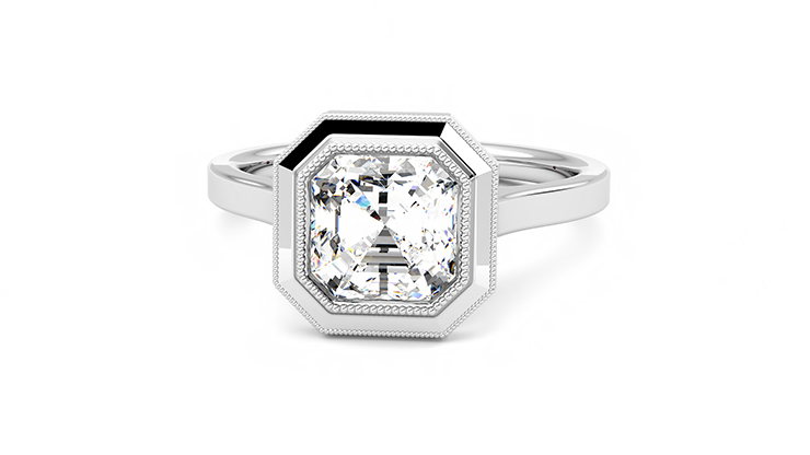 Taylor & Hart Arcadia Asscher Engagement Ring 360 degree image 27
