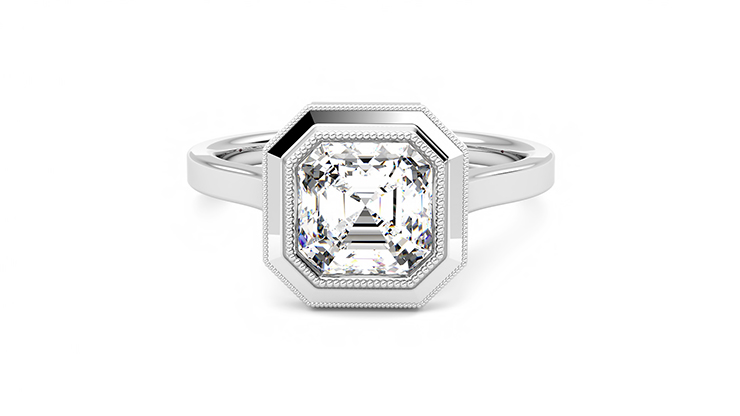 Taylor & Hart Arcadia Asscher Engagement Ring 360 degree image 28