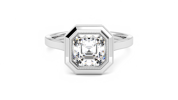 Taylor & Hart Arcadia Asscher Engagement Ring 360 degree image 29