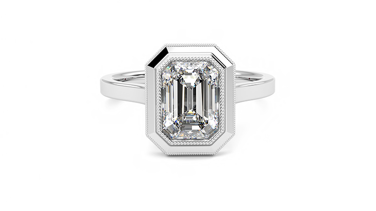 Taylor & Hart Arcadia Emerald Engagement Ring 360 degree image 0