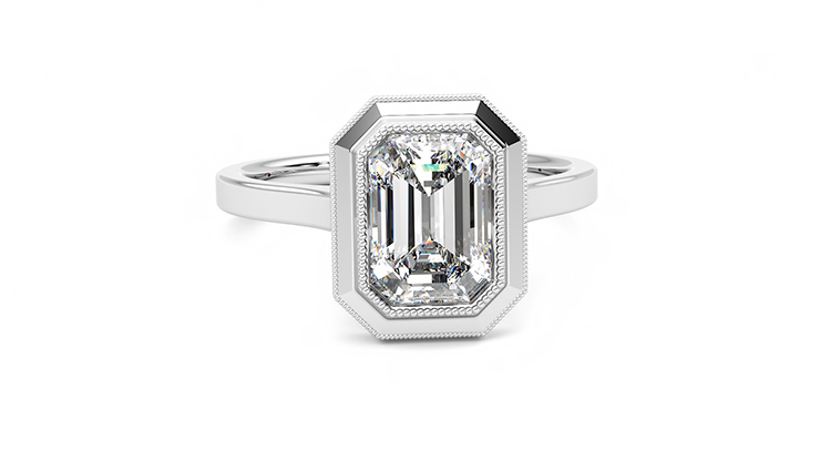 Taylor & Hart Arcadia Emerald Engagement Ring 360 degree image 1