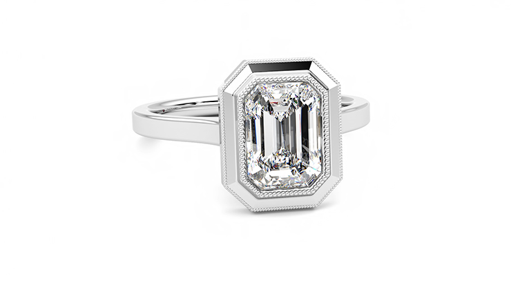 Taylor & Hart Arcadia Emerald Engagement Ring 360 degree image 2