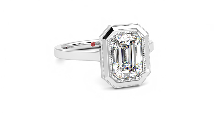 Taylor & Hart Arcadia Emerald Engagement Ring 360 degree image 3