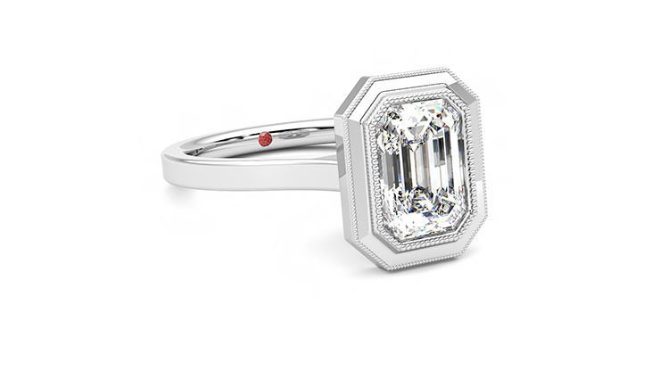 Taylor & Hart Arcadia Emerald Engagement Ring 360 degree image 4