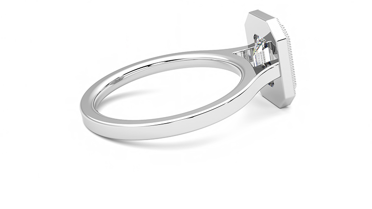 Taylor & Hart Arcadia Emerald Engagement Ring 360 degree image 10