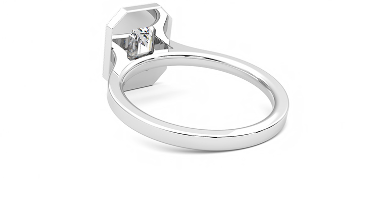 Taylor & Hart Arcadia Emerald Engagement Ring 360 degree image 16