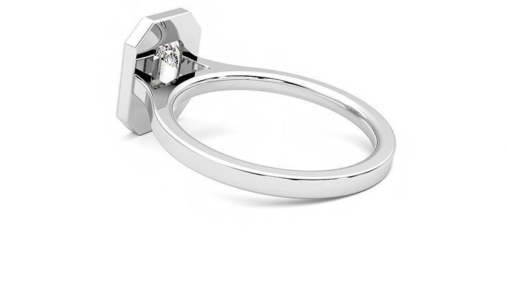 Taylor & Hart Arcadia Emerald Engagement Ring 360 degree image 17