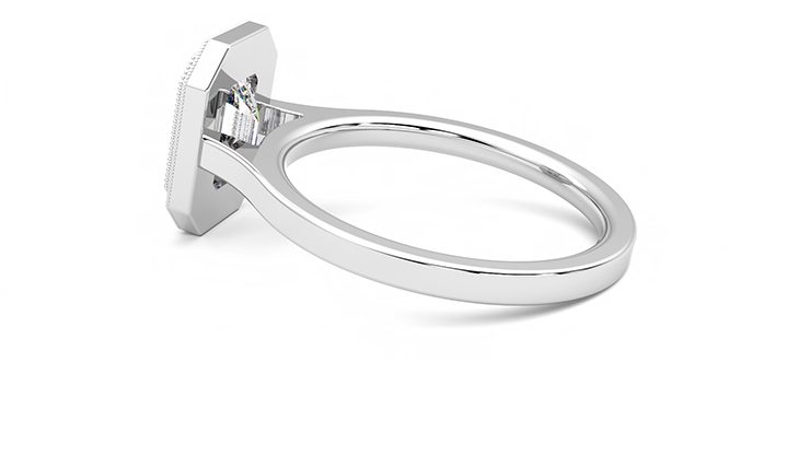 Taylor & Hart Arcadia Emerald Engagement Ring 360 degree image 18