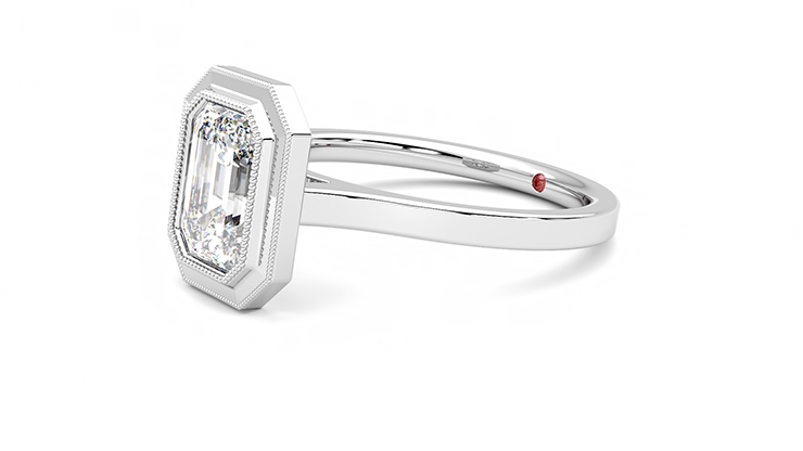 Taylor & Hart Arcadia Emerald Engagement Ring 360 degree image 22