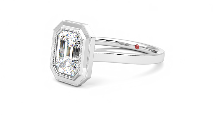 Taylor & Hart Arcadia Emerald Engagement Ring 360 degree image 23