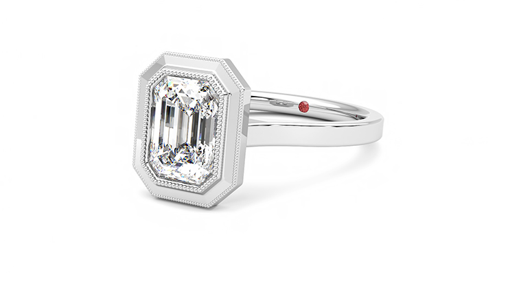 Taylor & Hart Arcadia Emerald Engagement Ring 360 degree image 24