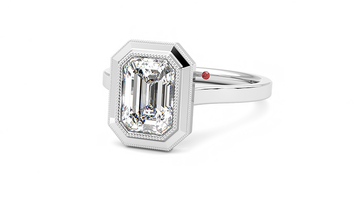 Taylor & Hart Arcadia Emerald Engagement Ring 360 degree image 25