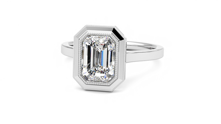 Taylor & Hart Arcadia Emerald Engagement Ring 360 degree image 26