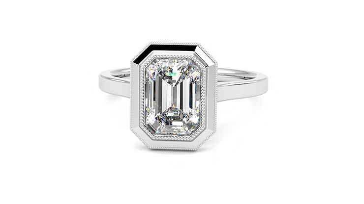 Taylor & Hart Arcadia Emerald Engagement Ring 360 degree image 27