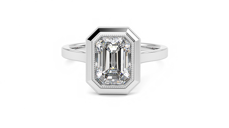 Taylor & Hart Arcadia Emerald Engagement Ring 360 degree image 28