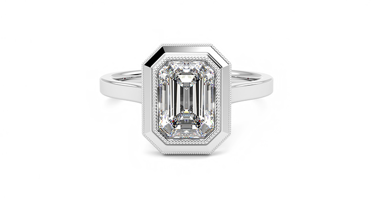 Taylor & Hart Arcadia Emerald Engagement Ring 360 degree image 29