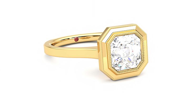 Taylor & Hart Arcadia Asscher Engagement Ring 360 degree image 4
