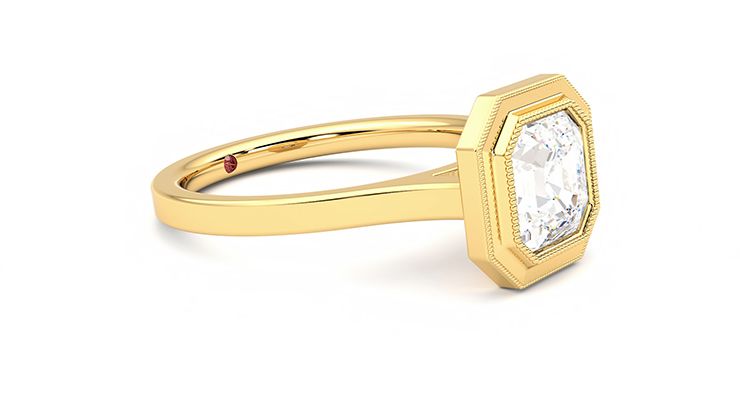 Taylor & Hart Arcadia Asscher Engagement Ring 360 degree image 6