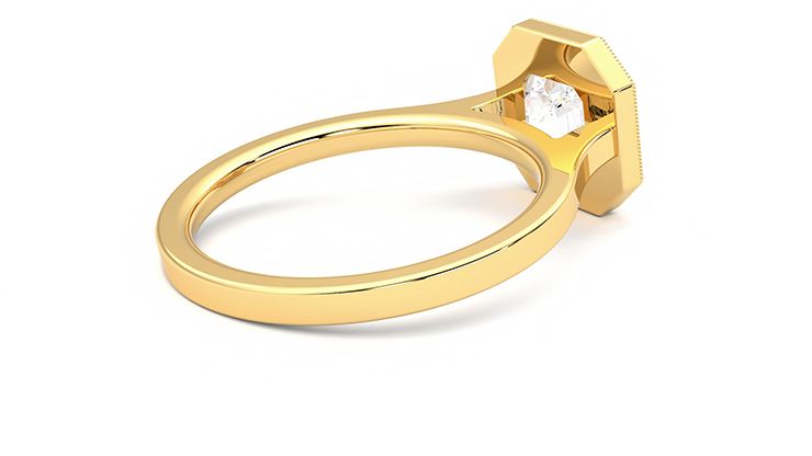 Taylor & Hart Arcadia Asscher Engagement Ring 360 degree image 11