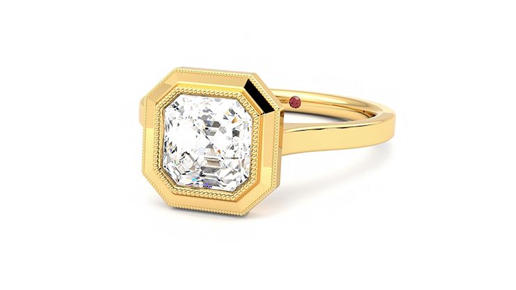 Taylor & Hart Arcadia Asscher Engagement Ring 360 degree image 25