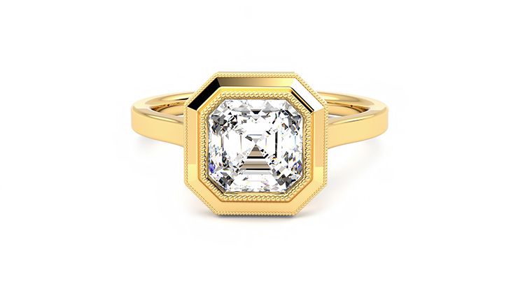 Taylor & Hart Arcadia Asscher Engagement Ring 360 degree image 28