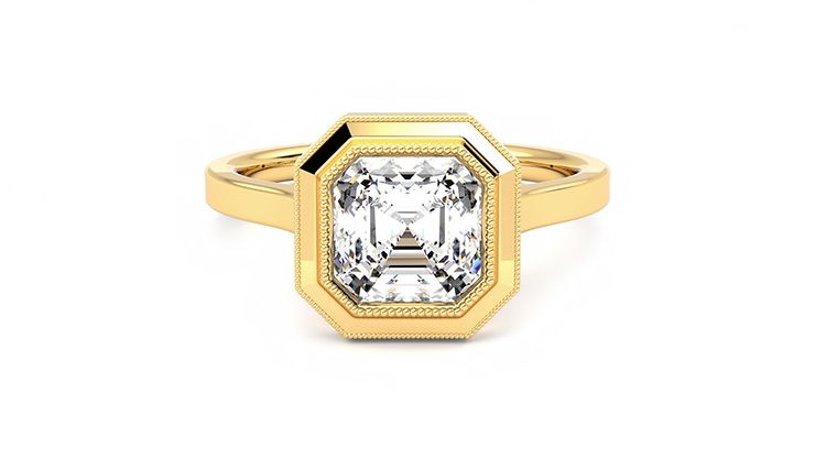 Taylor & Hart Arcadia Asscher Engagement Ring 360 degree image 29