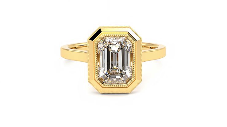 Taylor & Hart Arcadia Emerald Engagement Ring 360 degree image 0