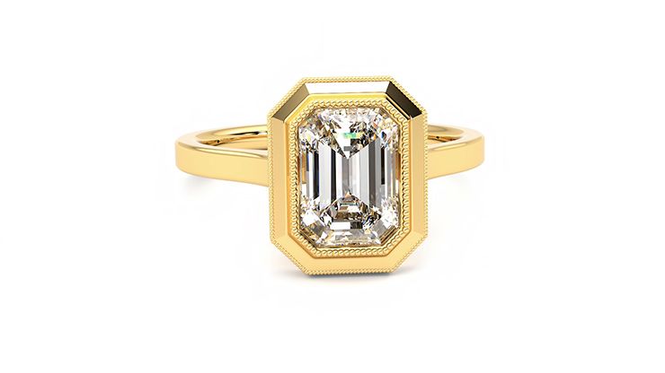 Taylor & Hart Arcadia Emerald Engagement Ring 360 degree image 1