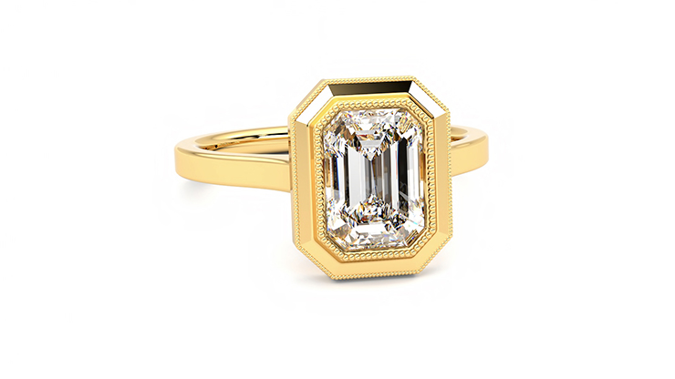 Taylor & Hart Arcadia Emerald Engagement Ring 360 degree image 2