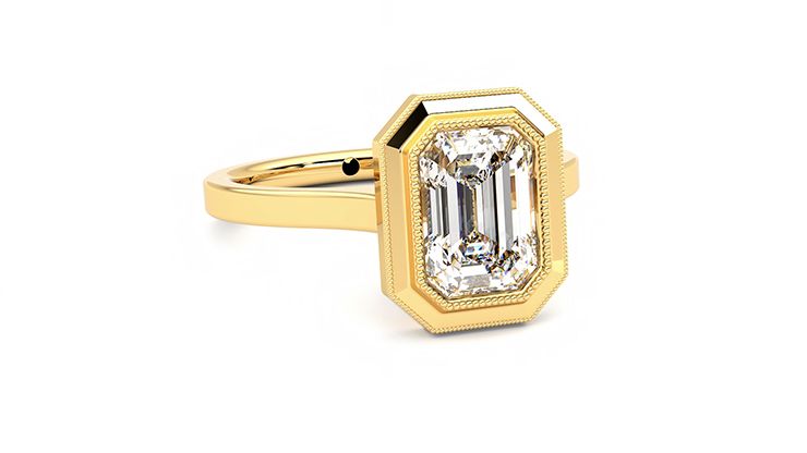 Taylor & Hart Arcadia Emerald Engagement Ring 360 degree image 3