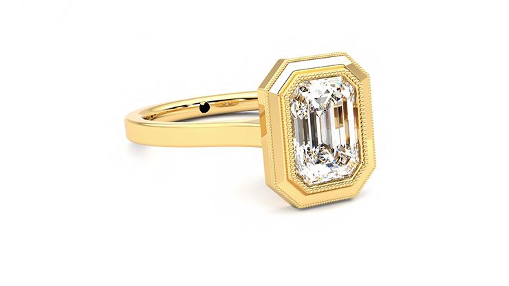 Taylor & Hart Arcadia Emerald Engagement Ring 360 degree image 4
