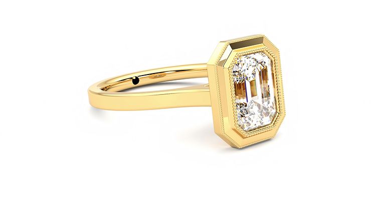 Taylor & Hart Arcadia Emerald Engagement Ring 360 degree image 5