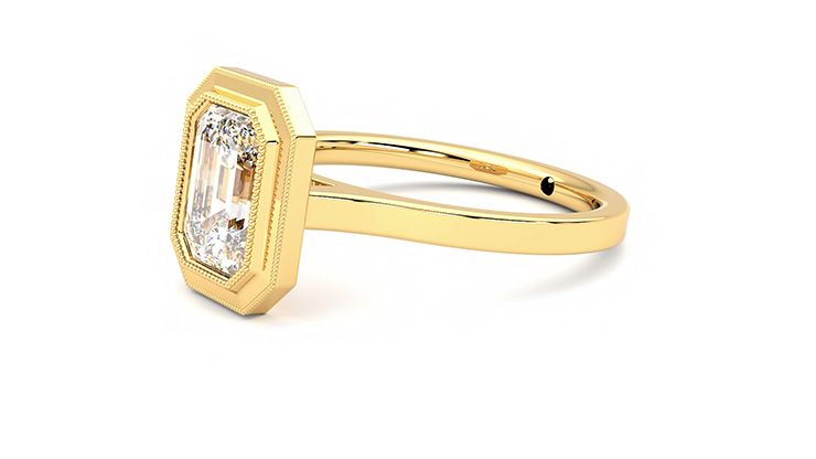 Taylor & Hart Arcadia Emerald Engagement Ring 360 degree image 22