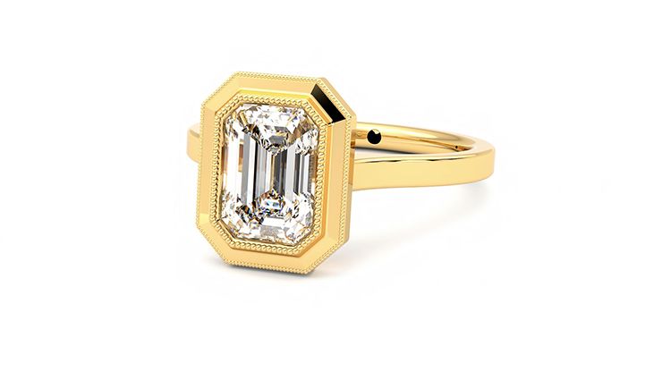 Taylor & Hart Arcadia Emerald Engagement Ring 360 degree image 25