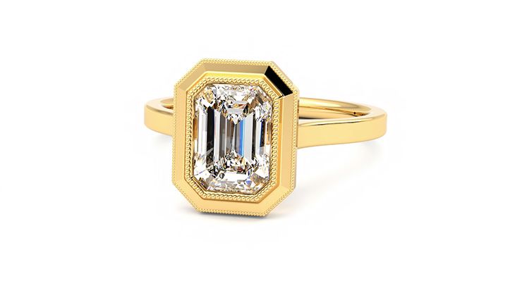 Taylor & Hart Arcadia Emerald Engagement Ring 360 degree image 26
