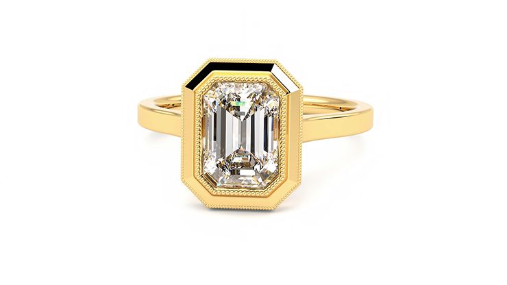 Taylor & Hart Arcadia Emerald Engagement Ring 360 degree image 27