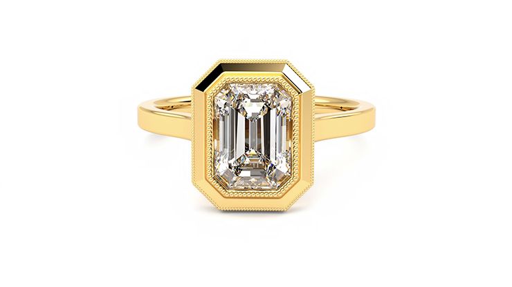 Taylor & Hart Arcadia Emerald Engagement Ring 360 degree image 28
